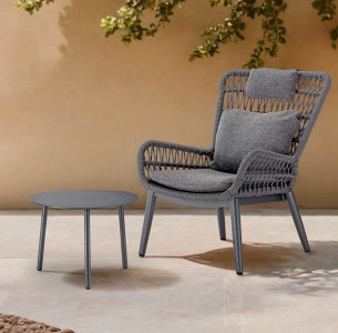 Столик металлический кофейный Grattoni Island алюминий антрацит Фото 7