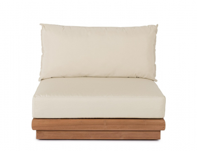 Модуль прямой деревянный с подушками Garden Relax Delgada тик, олефин Фото 4