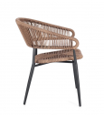Кресло металлическое плетеное Garden Relax Algaida алюминий, роуп антрацит, натуральный Фото 7