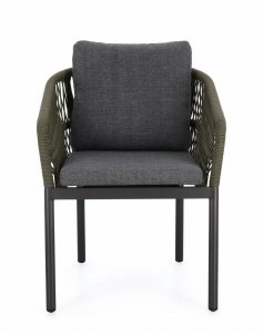 Кресло плетеное с подушками Garden Relax Galdana алюминий, роуп, полипропилен угольный, зеленый Фото 4