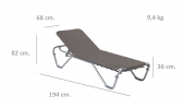Шезлонг-лежак металлический Balliu Marina алюминий, текстилен Фото 2