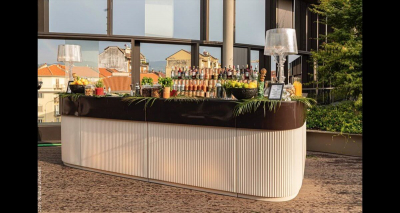 Стойка пластиковая барная светящаяся SLIDE Cordiale Art Deco Lighting полиэтилен, компакт-ламинат HPL ванильный, коричневый Фото 12