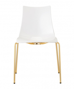 Стул пластиковый Scab Design Zebra Antishock 4 Legs сталь, поликарбонат золотой, белый Фото 4