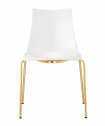 Стул пластиковый Scab Design Zebra Antishock 4 Legs сталь, поликарбонат золотой, белый Фото 4