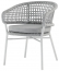 Кресло плетеное с подушкой Grattoni Atol алюминий, роуп, олефин белый, светло-серый Фото 1