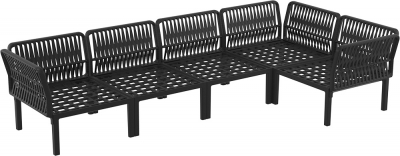 Комплект пластиковой мебели Siesta Contract Portofino Lounge Corner стеклопластик, полипропилен, полиэстер черный, темно-серый Фото 6