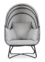 Лаунж-кресло с подушками и навесом Garden Relax Eldon сталь, искусственный ротанг, полиэстер антрацит, серый Фото 6