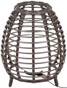 Торшер плетеный ReeHouse Lotus алюминий, искусственный ротанг шоколад металлик Фото 1