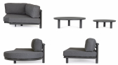 Комплект металлической лаунж мебели Garden Relax Hercules алюминий, ткань антрацит Фото 8