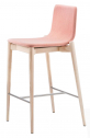 Стул полубарный с обивкой PEDRALI Malmo сталь, ясень, ткань матовый стальной, беленый ясень, розовый Фото 1