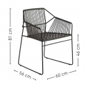 Кресло плетеное OASIQ Sandur сталь, роуп антрацит Фото 2