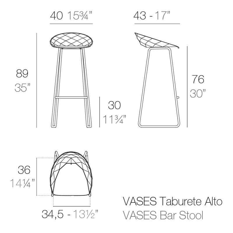 Стул пластиковый барный Vases Basic