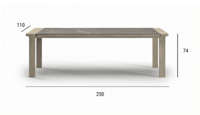 Стол обеденный каменный SNOC Elythia Ash тик, камень пепельный Фото 2