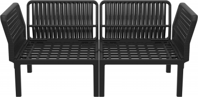 Диван пластиковый двухместный с подушками Siesta Contract Portofino Lounge стеклопластик, полипропилен, полиэстер черный, темно-серый Фото 13