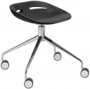 Стул пластиковый на колесах Kastel Klou сталь, полиуретан хром, антрацит Фото 1