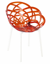 Кресло прозрачное PAPATYA Flora полипропилен, поликарбонат белый, красный Фото 1