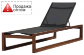 Шезлонг-лежак деревянный GARDENIUS Deep Textile ироко, текстилен Фото 1