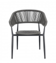 Кресло металлическое плетеное Garden Relax Algaida алюминий, роуп антрацит, серый Фото 9