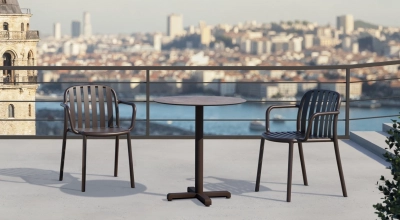 Кресло пластиковое PAPATYA Galata-K стеклопластик тортора Фото 7