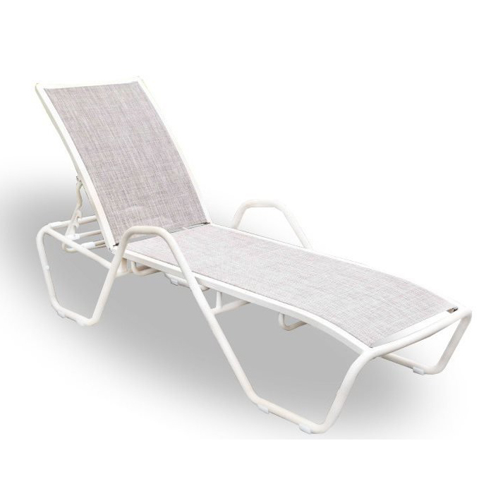 Садовый шезлонг с текстиленом Lotos Sunbed, бежевый