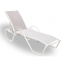 Садовый шезлонг с текстиленом Lotos Sunbed, бежевый