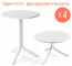 Комплект пластиковых столов Nardi Spritz + Spritz Mini Set 4 стеклопластик белый Фото 1