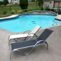 Шезлонг-лежак металлический Afina Рио-Люкс-Black текстилен, алюминий черный Фото 2