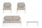 Комплект металлической лаунж мебели Garden Relax Miravet алюминий, роуп, ткань, натуральный камень белый, бежевый Фото 5