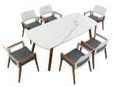 Комплект обеденной мебели Higold Sheldon тик, алюминий, олефин, керамическое стекло Фото 4