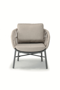 Комплект плетеной мебели Grattoni Tahiti алюминий, роуп, текстилен антрацит, серый, тортора Фото 5