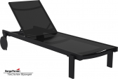 Шезлонг-лежак металлический Siesta Contract Casablanca стеклопластик, алюминий, текстилен черный Фото 1