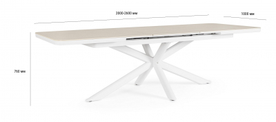 Стол обеденный раздвижной Garden Relax Pascal алюминий, спеченный камень белый Фото 2