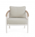 Кресло лаунж плетеное с подушками Garden Relax Fenix алюминий, роуп, олефин белый Фото 4
