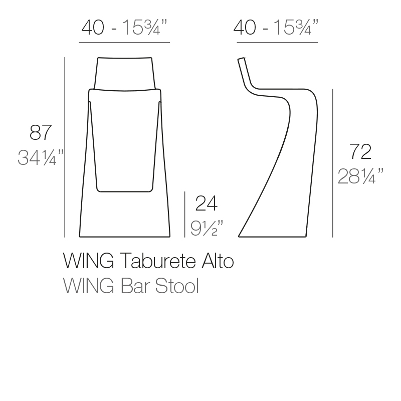 Стул пластиковый барный Wing Basic