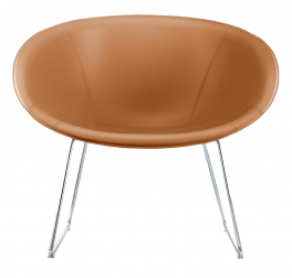 Лаунж-кресло с обивкой на полозьях-thumbs-Фото1