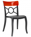 Стул пластиковый PAPATYA Opera-S стеклопластик, поликарбонат черный, красный Фото 1
