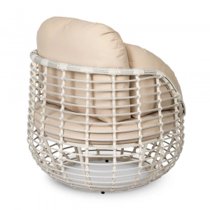 Кресло плетеное с подушками ReeHouse Lotus алюминий, искусственный ротанг, олефин доминикана, бежевый Фото 5