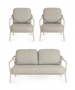 Комплект металлической лаунж мебели Garden Relax Edvige алюминий, роуп, олефин бежевый Фото 6