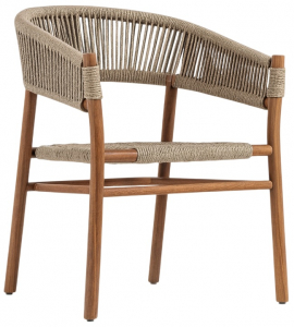 Кресло деревянное плетеное WArt Monaco ироко, роуп Фото 4