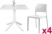 Комплект пластиковой мебели Nardi Clip 80 Bora Bistrot стеклопластик белый Фото 1
