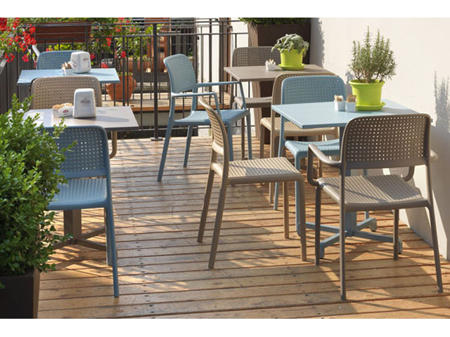 Стул пластиковый Bora Bistrot, голубой