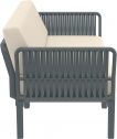 Диван пластиковый двухместный с подушками Siesta Contract Portofino Lounge стеклопластик, полипропилен, полиэстер темно-серый, бежевый Фото 5
