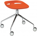 Стул пластиковый на колесах Kastel Klou сталь, полиуретан хром, оранжевый Фото 1