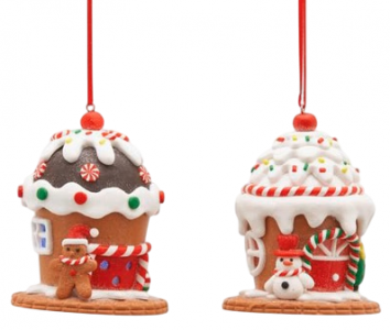 Елочное украшение Конфетный Дом EDG Decor белый, коричневый Фото 1