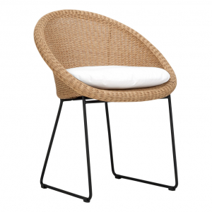 Кресло плетеное JANUS et Cie Gigi II сталь, алюминий, искусственный ротанг черный, кленовый Фото 8