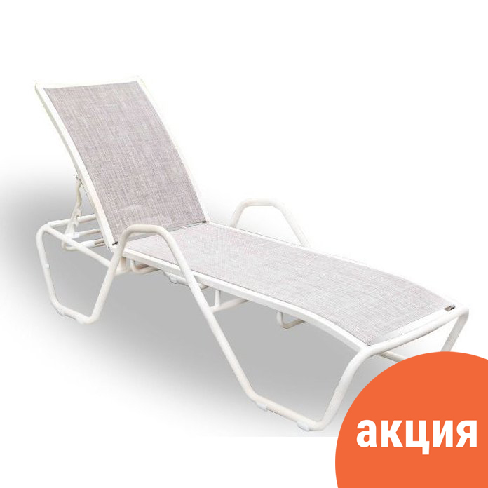Садовый шезлонг с текстиленом Lotos Sunbed, бежевый