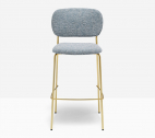 Стул барный с обивкой PEDRALI Jazz сталь, ткань античная латунь, бело-голубой Фото 6