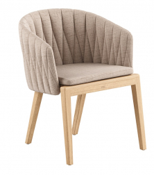 Кресло деревянное с обивкой и подушкой-thumbs-Фото1