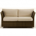 Диван двухместный RosaDesign Don Pepe алюминий, искусственный ротанг, ткань темно-коричневый, белый Фото 2