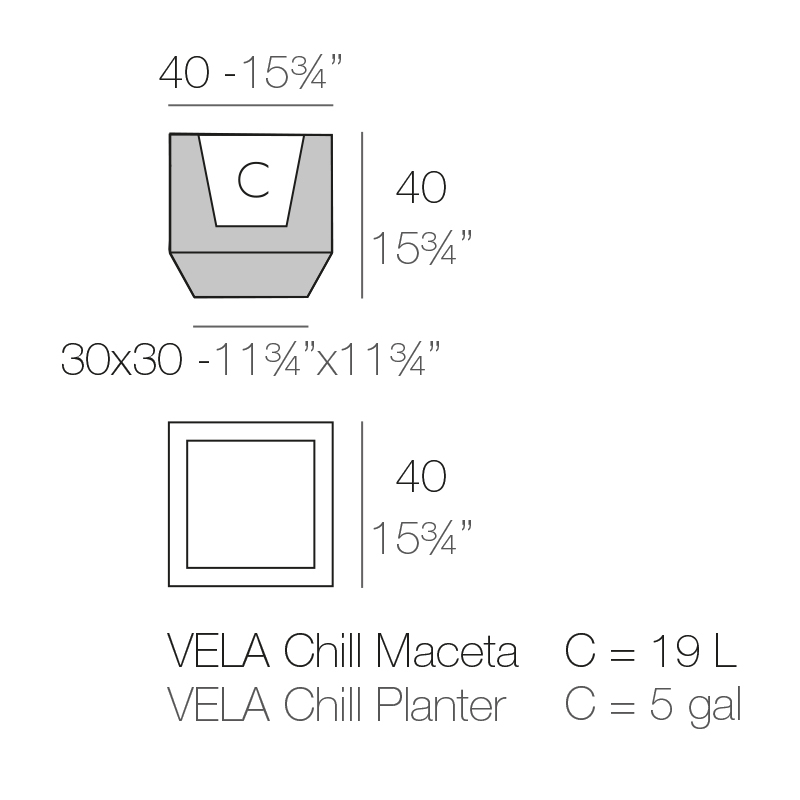 Кашпо пластиковое Vela Basic